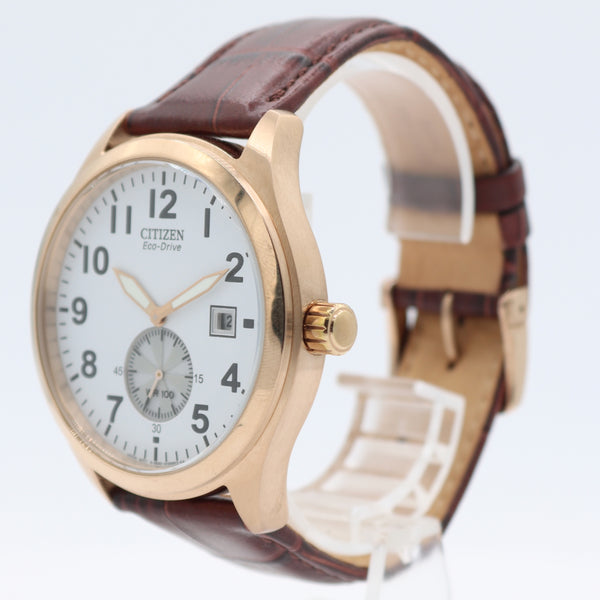 43mm Citizen B690-S066395 Classic Style Men's Quartz Wristwatch Gold Tone Date