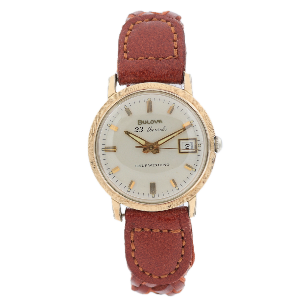 Vintage 33mm Bulova Textured Bezel Men's Automatic Wristwatch 10BZAC Running