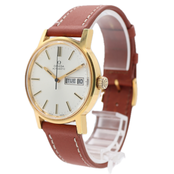 Vintage 1975 Omega 166.0117 Day Date Men's Automatic Wristwatch Gold Plated
