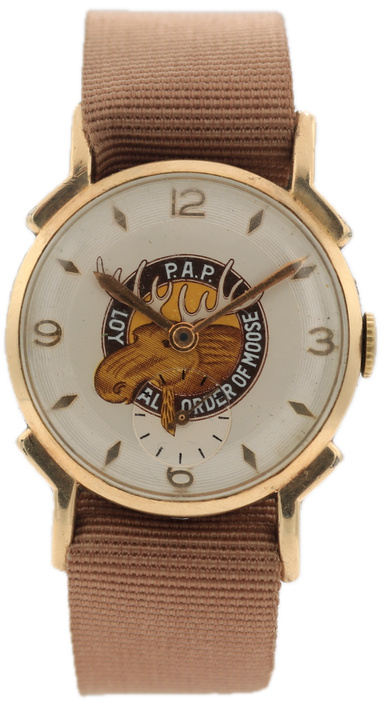Vintage Preb P.A.P. Loyal Order of Moose Men's Mechanical Wristwatch 10k RGP