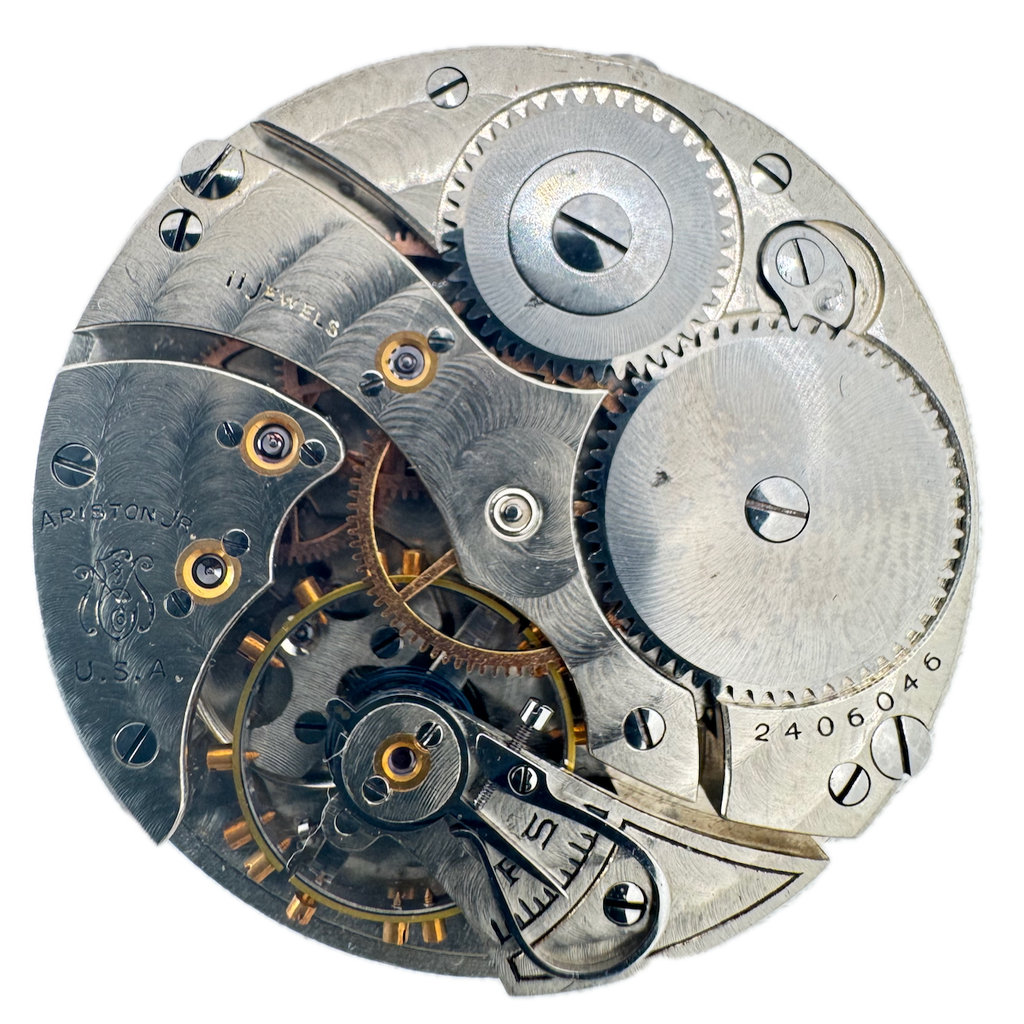 Antique 12s Ariston Jr. Mechanical Hunter Pocket Watch Movement Illinois 401