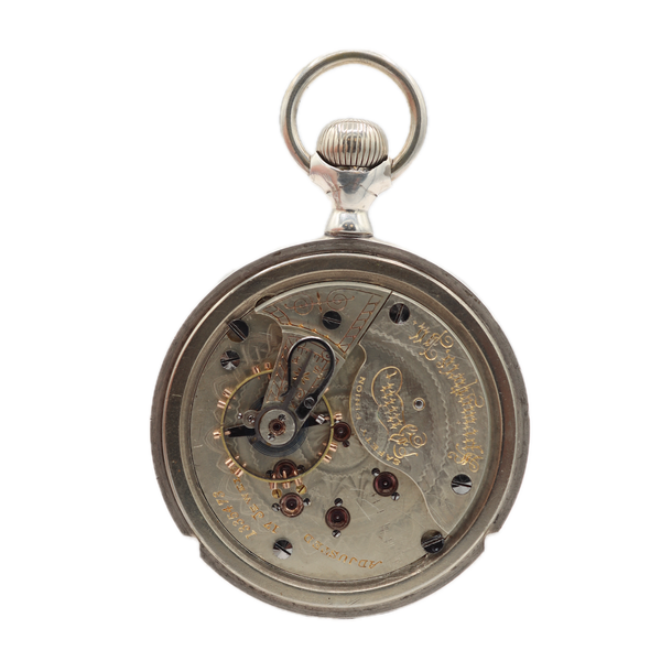 Antique 18s Illinois M. 6 17 Jewel Railroad Pocket Watch Bunn Sterling Silver