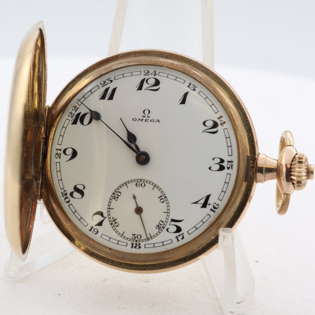 Antique Omega Mechanical Hunter Pocket Watch 40.66.T2.15R Gold PlatedSwiss