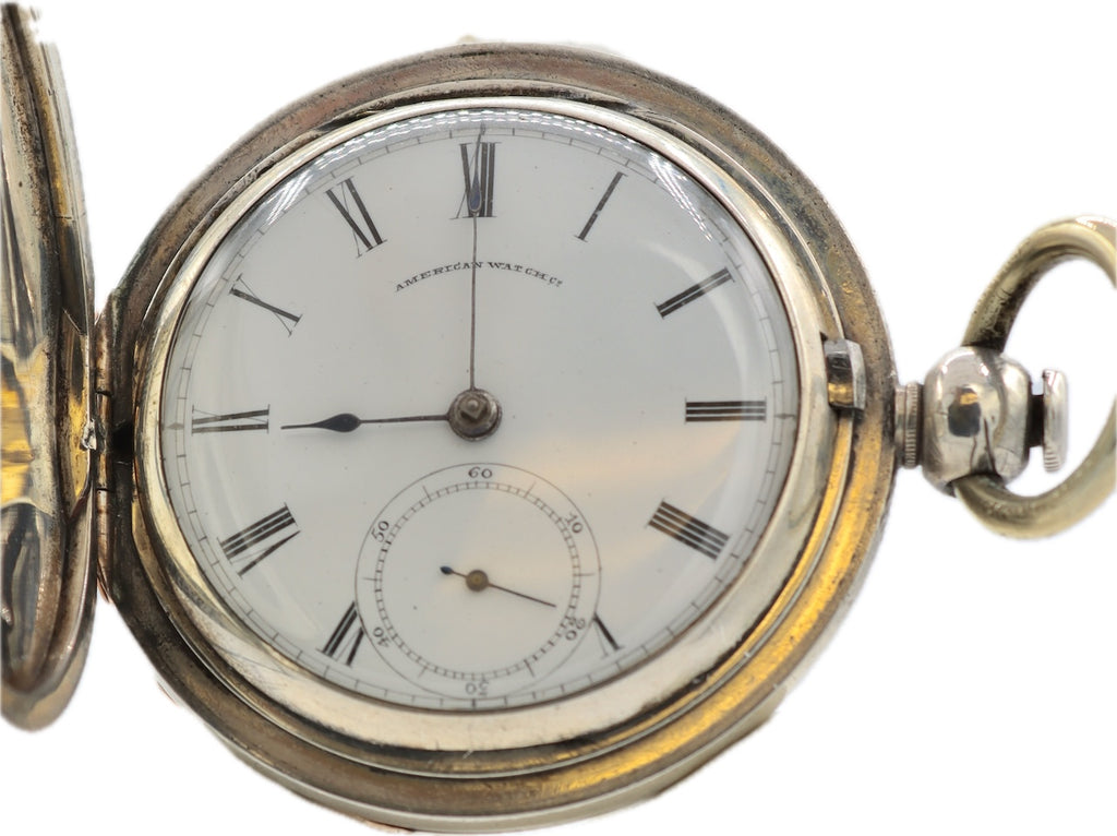 Antique 18S Waltham 4 Oz Key Wind Hunter Pocket Watch P.S. Bartlett Coin Silver