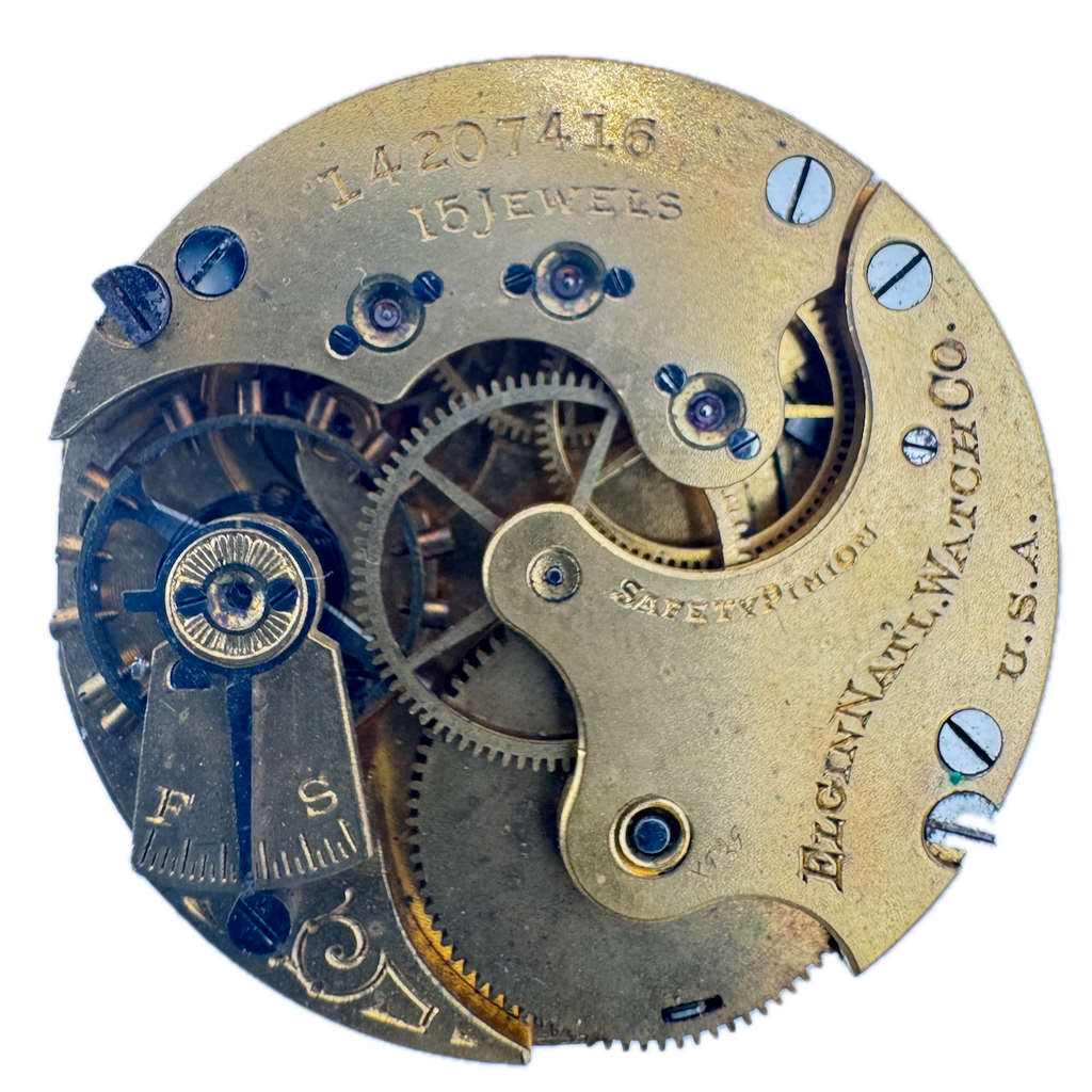 Antique 6s 1910 Elgin 15j Mechanical Hunter Pocket Watch Movement 325 USA