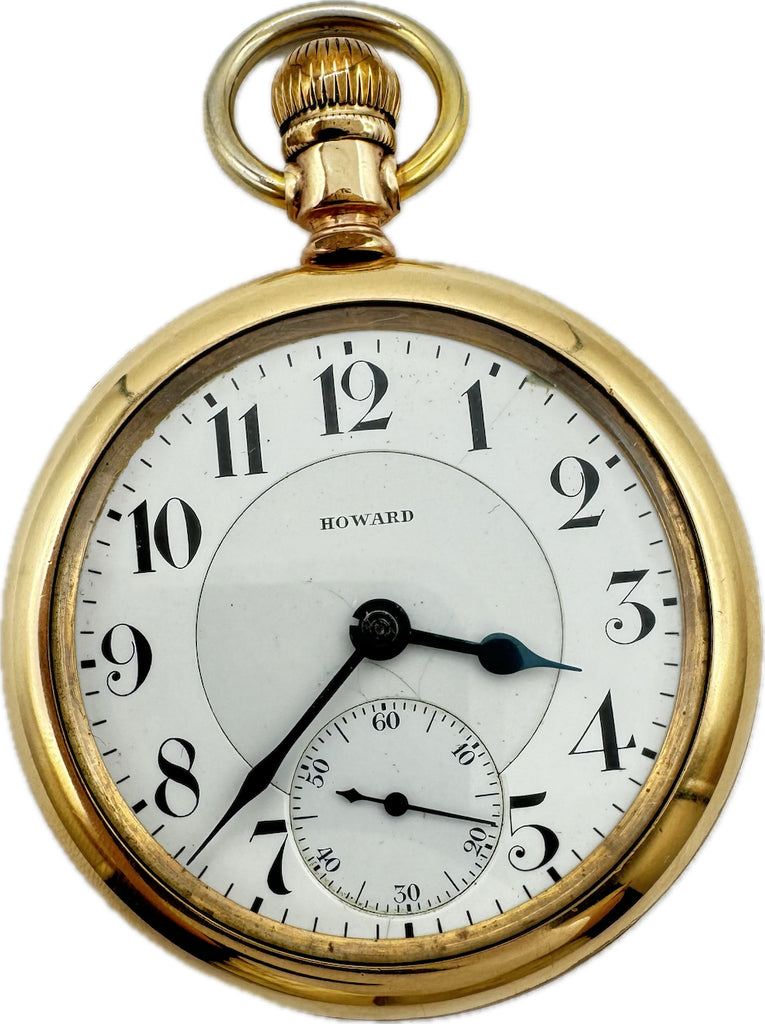 Antique 16S E. Howard Series 5 19 Jewel Hunter Pocket Watch Gold Filled