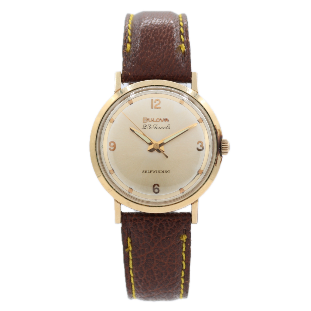 Vintage 33mm Bulova Regatta 23 Men's Automatic Wristwatch 10BZAC USA 10k RGP