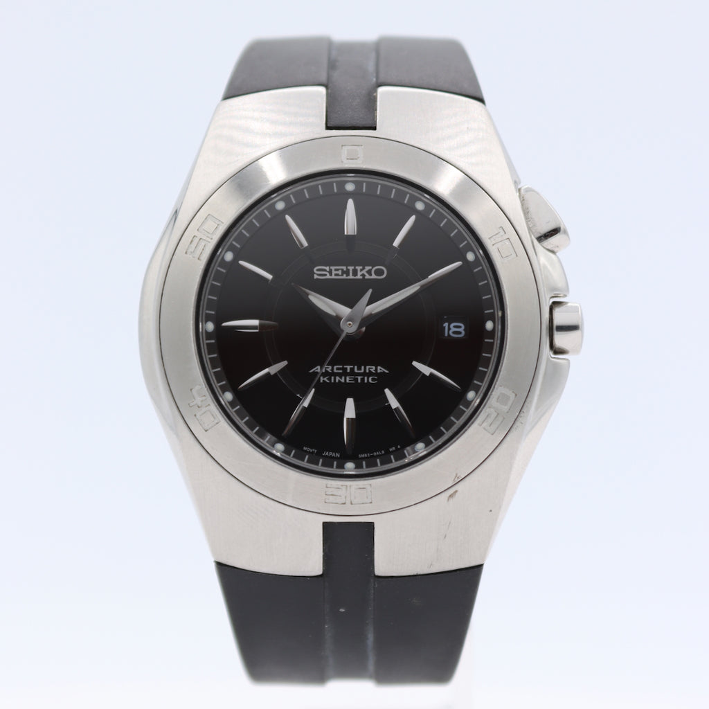 Seiko 5M62-0AL0 Arctura Kinetic Men's Quartz Wristwatch 5M62 Japan Steel Date