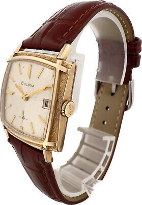 Vintage Bulova Date King Men's Mechanical Wristwatch 11ALD w Woven Style Bezel