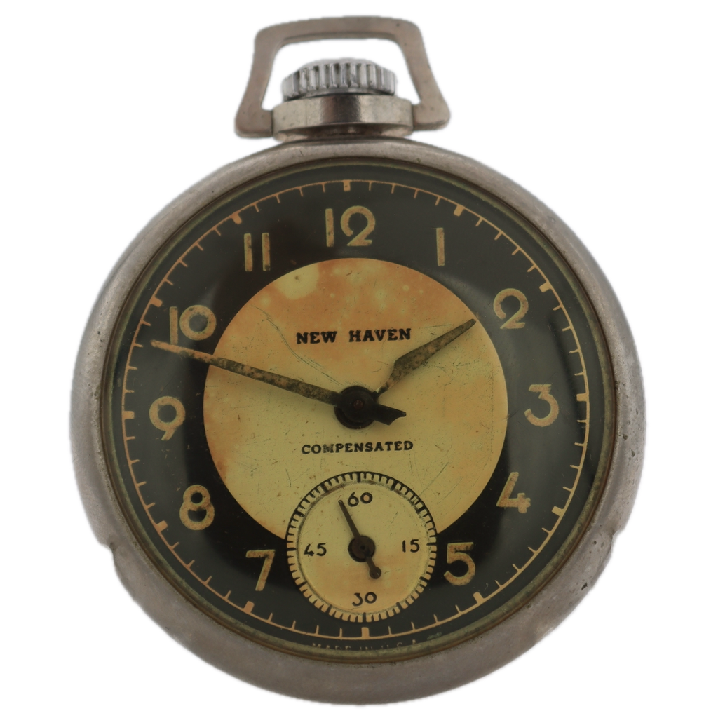 Antique 48mm New Haven Compensated Mechanical Pocket Watch Pinstriped USA