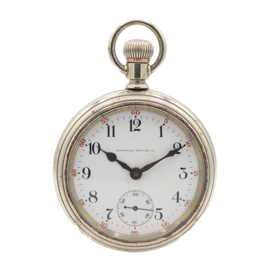 Antique 18s 1919 Illinois Checkerboard Two Tone Mechanical Pocket Watch 89