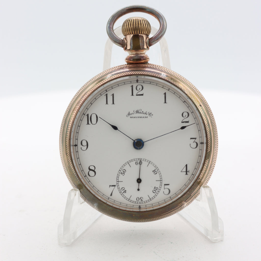 Antique 18 Size 1889 Waltham 7 Jewel Mechanical Pocket Watch 1 Gold PlatedUSA