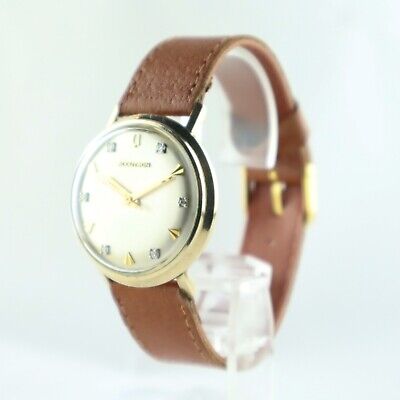 Vintage Bulova Accutron 214 Men's Tuning Fork Wristwatch 10k GF w Diamond Dial