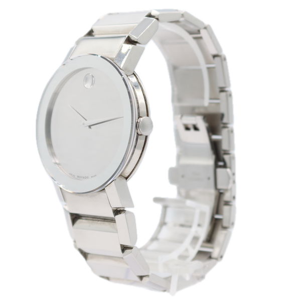 38mm Movado 84.G1.4896 Valor Mirror Dial Men's Quartz Wristwatch Swiss Steel