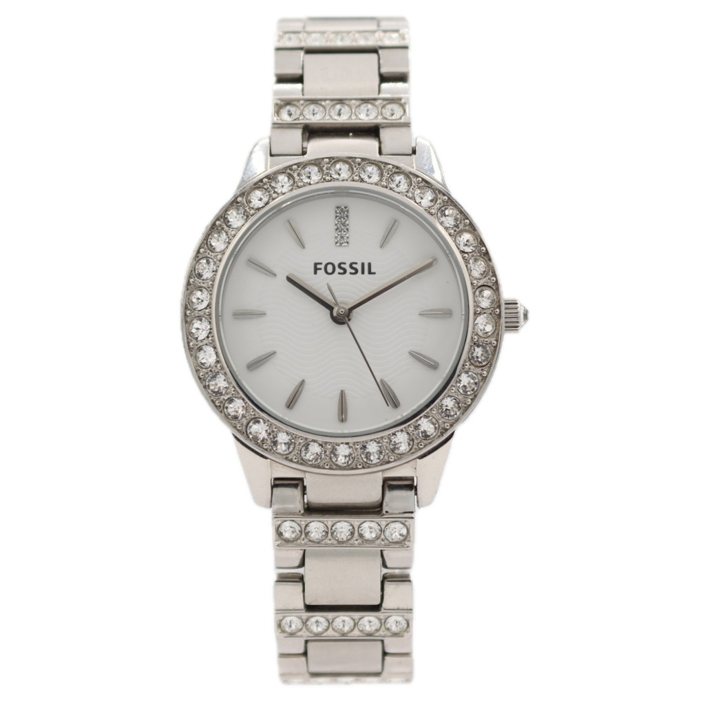 34mm Fossil ES2362 Jesse Three-Hand Ladies Quartz Wristwatch Crystal Accents