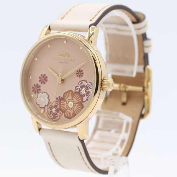 Vintage 36mm Coach CA.113.7.34.1509 Pink Dial Ladies Quartz Wristwatch Steel