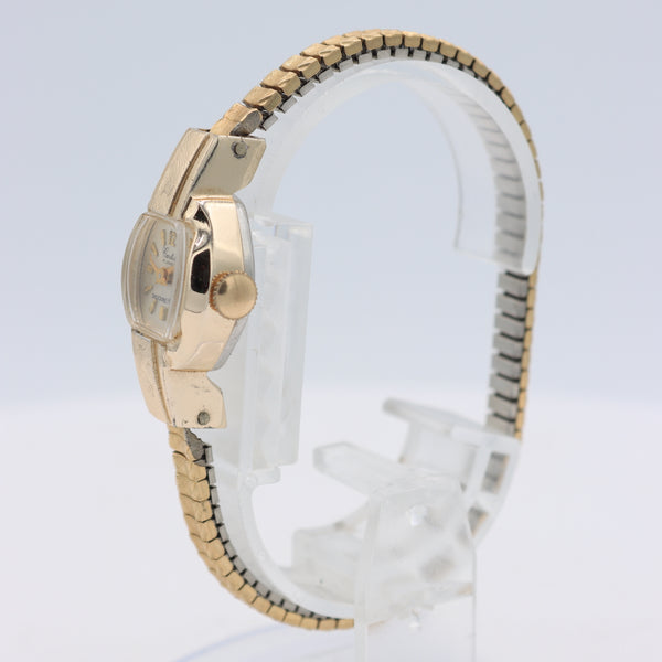 Vintage Carlisle Sunburst Linen Cocktail Ladies Mechanical Wristwatch UT 28A