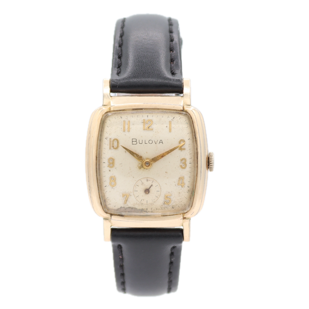 Vintage 27.5mm Bulova Men's Mechanical Wristwatch 11 AF Swiss Steel & 10k RGP