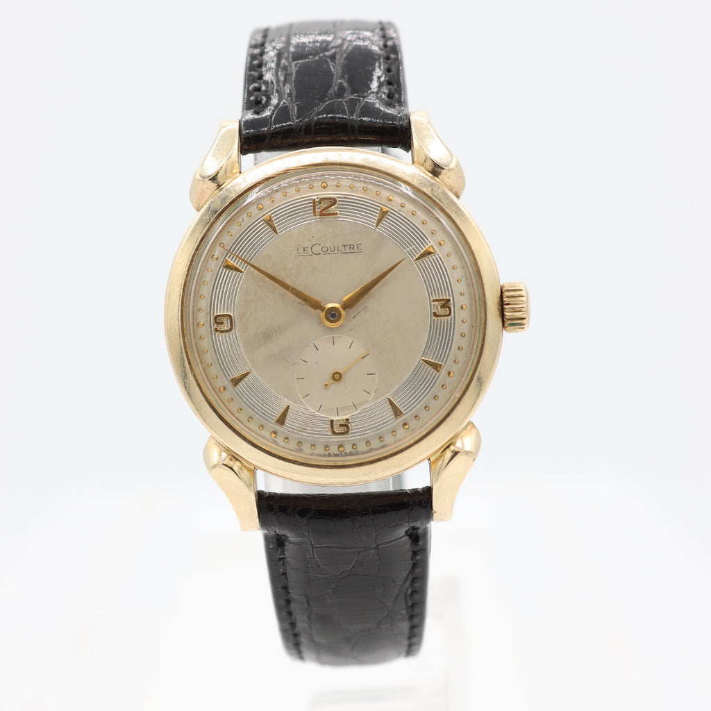 Vintage 34mm LeCoultre Horned Lugs Men's Mechanical Wristwatch 480 Swiss 10k GF