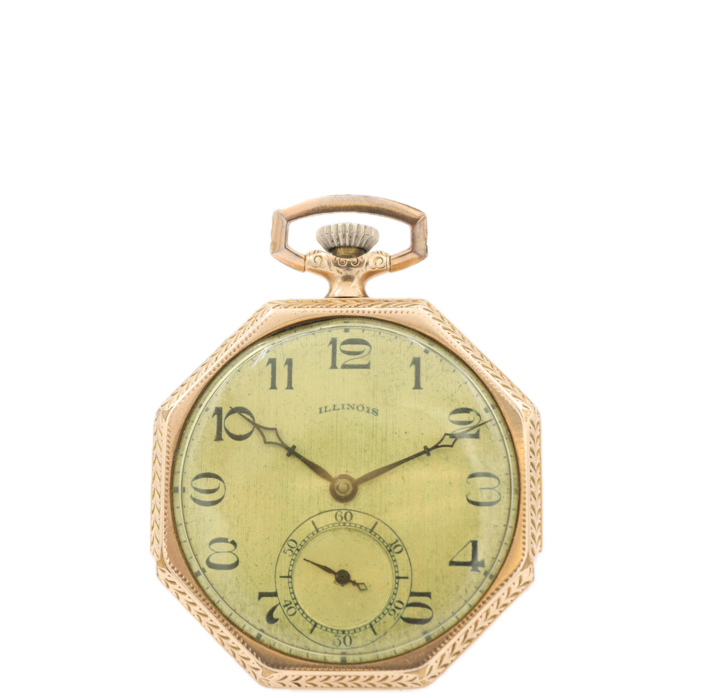 Vintage 12s 1925 Illinois 17 Jewel Mechanical Pocket Watch 415 Gold Filled