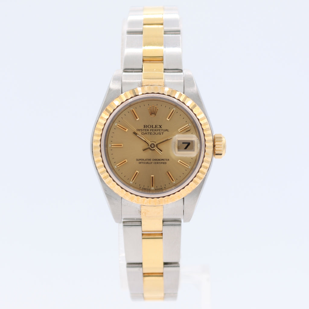 2002 Rolex 79173 Datejust Ladies Automatic Wristwatch Steel & Gold Box & Papers