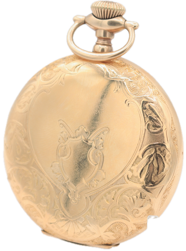 Antique 16s 1905 Hamilton Butterfly Engraving Hunter Pocket Watch 975 USA