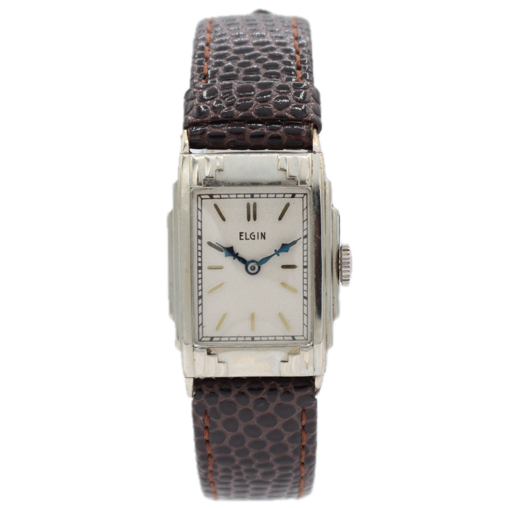 Vintage 22mm 1933 Elgin 1132 Art Deco Men's Mechanical Wristwatch 488 USA 10k GF