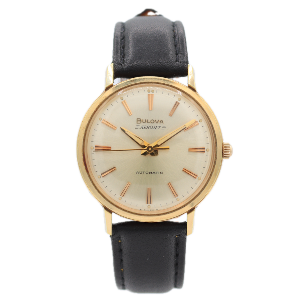 Vintage 35mm Bulova Aerojet 17 Jewel Men's Automatic Wristwatch 11 ALAC Steel