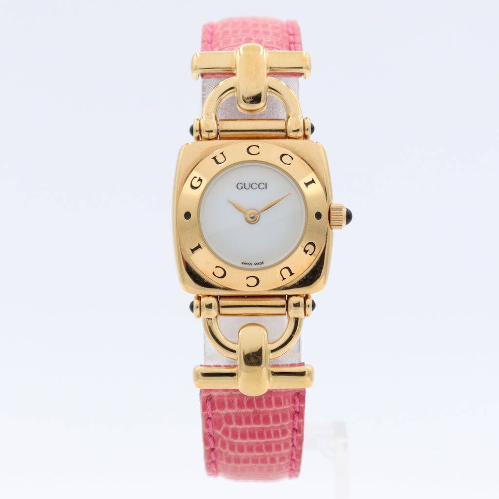 22mm Gucci 6300L Horsebit Links Ladies Quartz Wristwatch Swiss Gold Plated