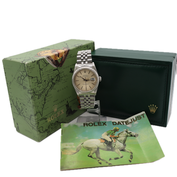 Vintage 1991 Rolex 16220 Datejust Tapestry Men's Automatic Wristwatch Steel