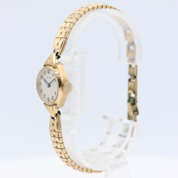 Vintage 16.5mm 1971 Bulova 2497 Ladies Mechanical Wristwatch 6 CL Swiss 10k RGP