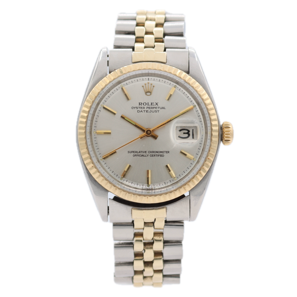 Vintage 36mm 1969 Rolex 1601 Datejust Men's Automatic Wristwatch Steel & 14k