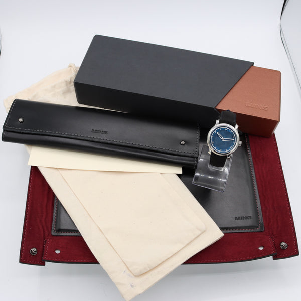 38mm 2022 Ming 17.09 Blue 25j Men's Automatic Wristwatch 330.M1 Swiss w/ Box