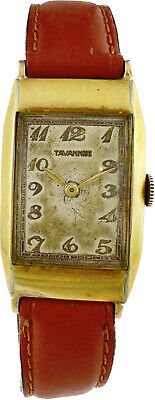 Vintage Tavannes Men's Manual Wristwatch Ref. 064 14k GF Tonneau Illinois Case