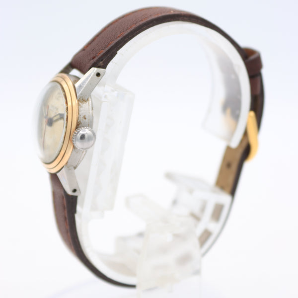 Vintage Gruen Veri-thin Two Tone Ladies Mechanical Wristwatch 210 Gold Plated