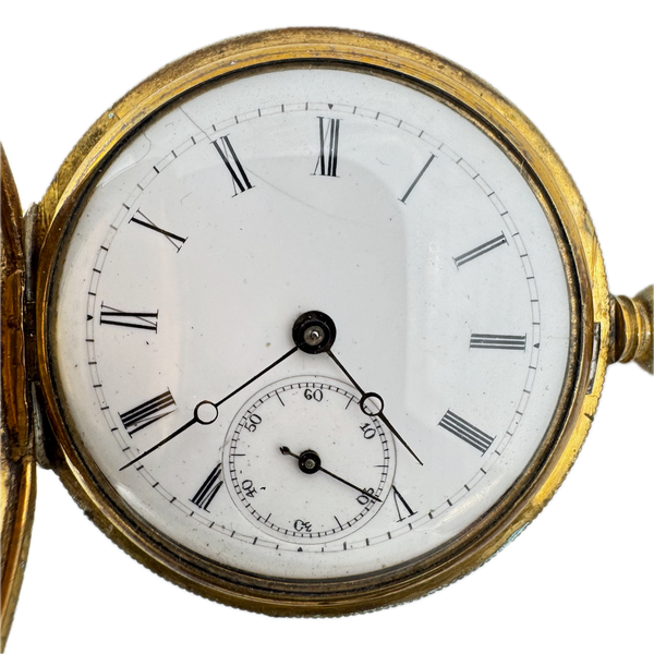 Antique 6s The European Watch Cylinder Escapement Hunter Pocket Watch Swiss