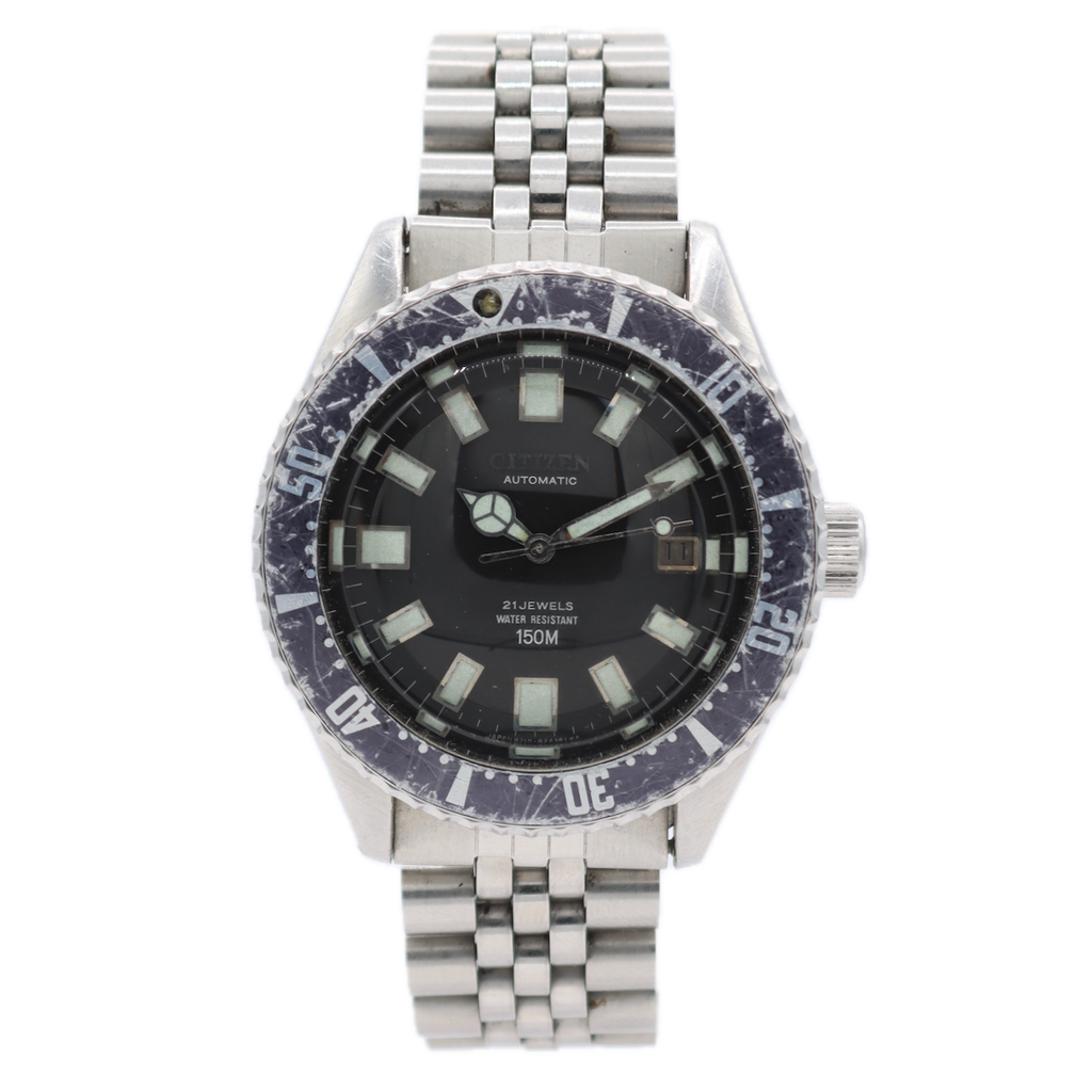 Vintage Citizen 52-0110 Challenge Diver 21j Men's Automatic Wristwatch Steel