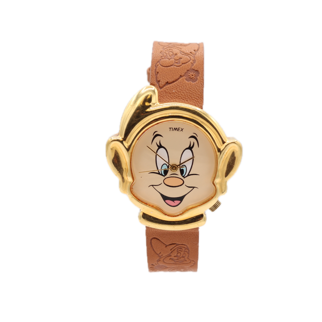 Vintage Timex Disney Porky the Pig Men's Quartz Wristwatch Japan Gold Tone