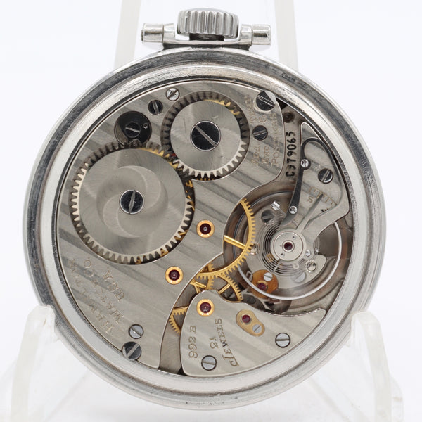 Antique 1952 Hamilton 21j Mechanical Pocket Watch 992B Stainless Steel USA