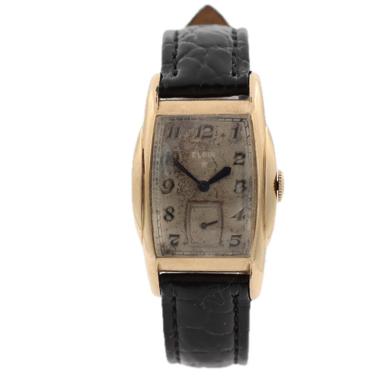 Vintage Elgin Rectangular Men's Mechanical Wristwatch 525 USA 14k