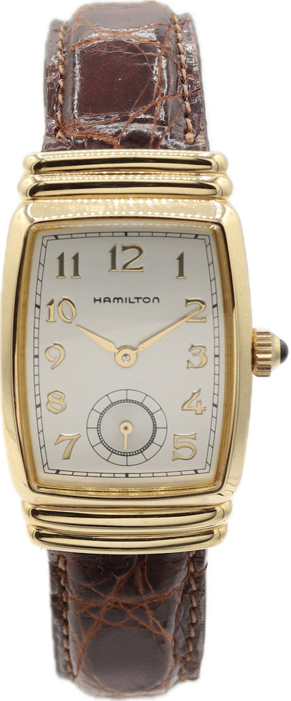 Vintage 22mm Hamilton 6248 Emerson Re-Issue Men's Quartz Wristwatch Gold Tone