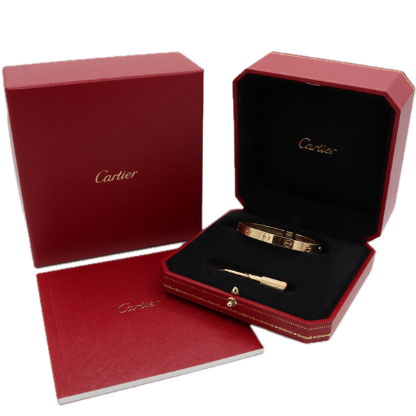 17cm Cartier LOVE Ladies Bracelet 18k Yellow Gold W/ Box and Gold Screw Driver