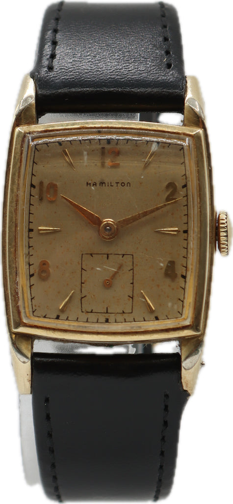 Vintage Hamilton Dunham Men's Mechanical Wristwatch 747 USA 14k Gold Filled