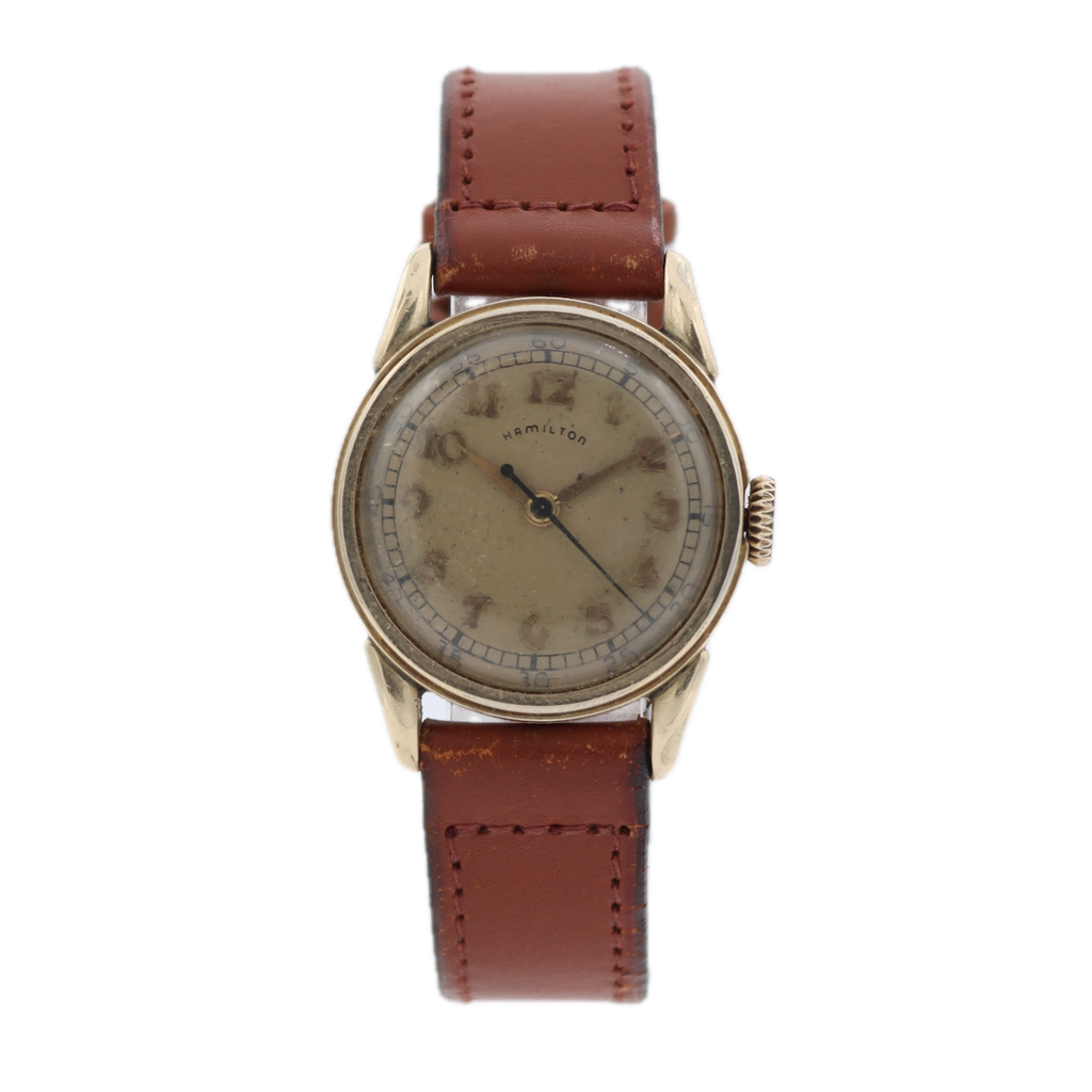Vintage 29mm Hamilton Secometer Men's MechanicalWristwatch 987S 10k Gold Filled