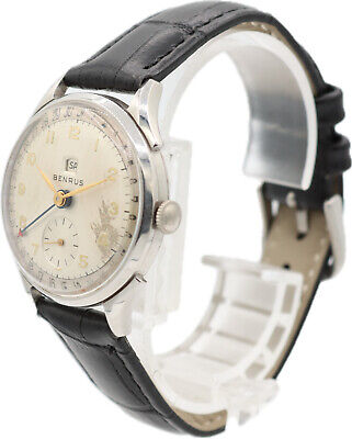 Vintage 31mm Benrus Pointer Day-Date 17J Men's Mechanical Wristwatch CE 3 Steel