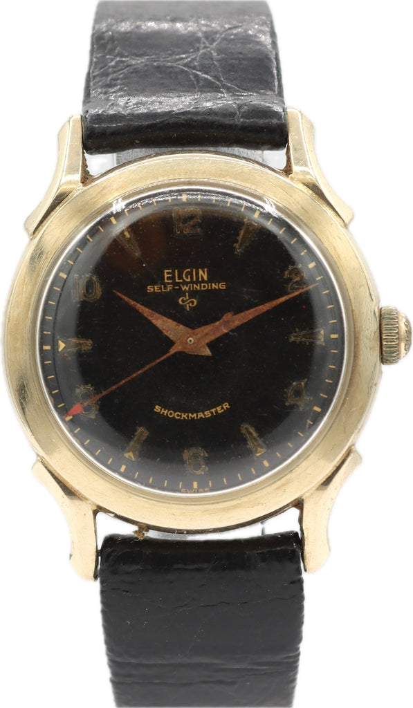 Vintage 33mm Elgin 6825 Shockmaster Men's Automatic Wristwatch 643 10k GF