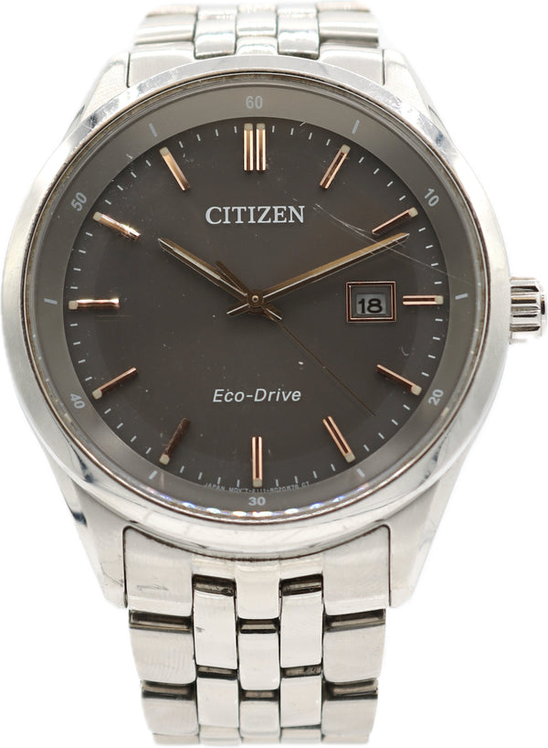 41mm Citizen E111-S083311 Eco-Drive Men's Quartz Wristwatch E111 Japan Running