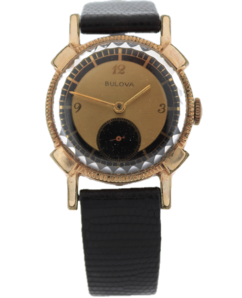Vintage 1941 Bulova Faceted Tuxedo Men's Mechanical Wristwatch 10 AX 10k RGP
