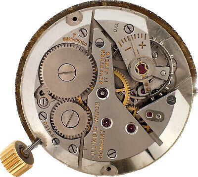 Antique Illinois Watch Company 17 Jewels Vintage Illinois 9512