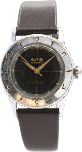 Vintage 31mm Hilton Crosshair w Diver Style Men's Mechanical